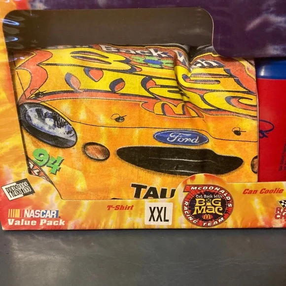 VTG Rare 1998 All Over Print Bill Elliot McDonald’s Nascar T-Shirt Box Set XXL
